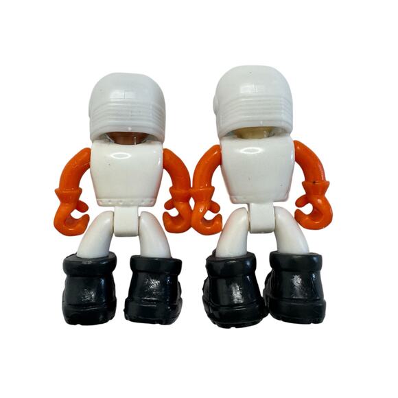 NIKKO Machine Maker Mission to Mars Figure Space Astronaut Set of 2 Orange Whire - Picture 2 of 4